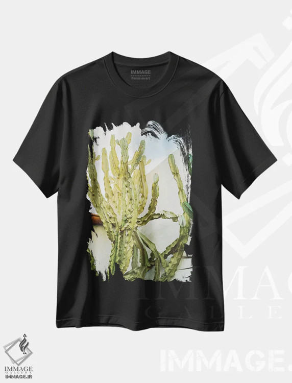 تیشرت مشکی طرح دار کاکتوس کالیفرنیا، مدیوم اثر بثانی یانگ | فروشگاه ایماژ