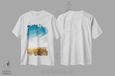 تیشرت سفید طرح دار طلوع بیابان نوادا، مدیوم اثر بثانی یانگ | فروشگاه ایماژ