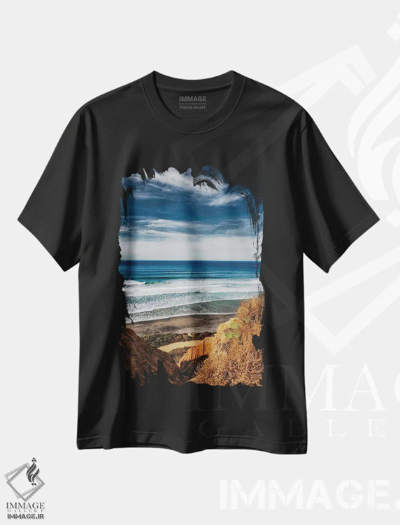 تیشرت مشکی طرح دار سن دیگو - کاج های توری دوم، مدیوم اثر بثانی یانگ | فروشگاه ایماژ