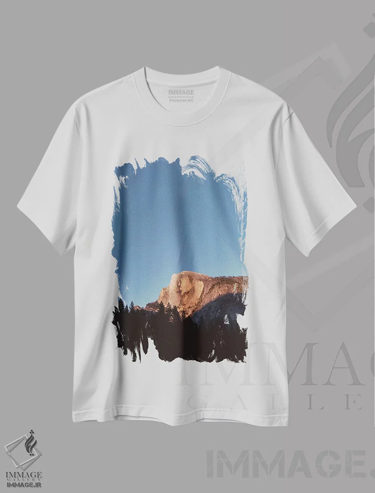 تیشرت سفید طرح دار غروب هاف دوم، مدیوم اثر بثانی یانگ | فروشگاه ایماژ