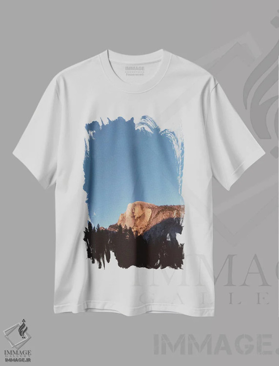 تیشرت سفید طرح دار غروب هاف دوم، مدیوم اثر بثانی یانگ | فروشگاه ایماژ