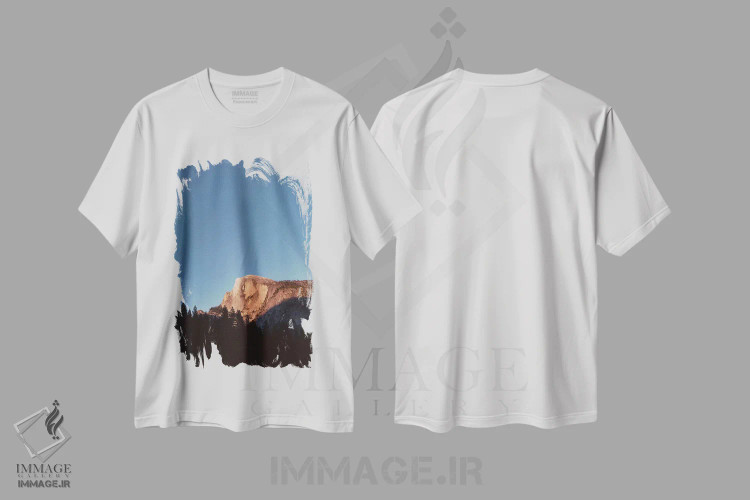 تیشرت سفید طرح دار غروب هاف دوم، مدیوم اثر بثانی یانگ | فروشگاه ایماژ