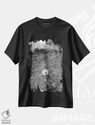 تیشرت مشکی طرح دار شکوفه یوسیمیتی سیاه و سفید، عکاسی سیاه و سفید اثر بثانی یانگ | فروشگاه ایماژ