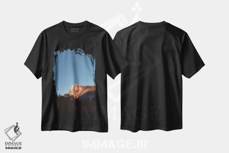 تیشرت مشکی طرح دار غروب هاف دوم، مدیوم اثر بثانی یانگ | immage.ir