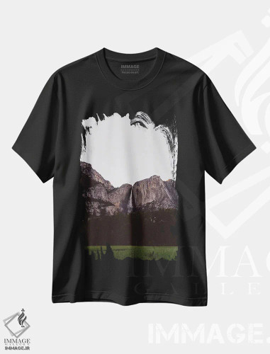 تیشرت مشکی طرح دار آبشار یوسیمیتی چهارم، مدیوم اثر بثانی یانگ | فروشگاه ایماژ