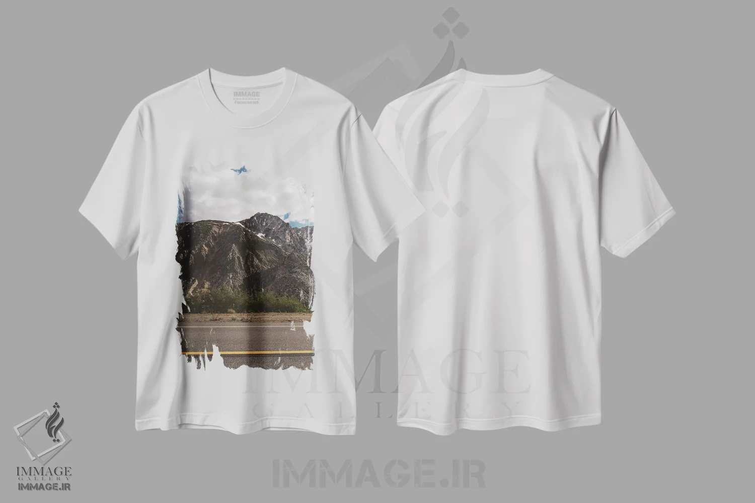 تیشرت سفید طرح دار جاده های یوسیمیتی دوم، مدیوم اثر بثانی یانگ | فروشگاه ایماژ