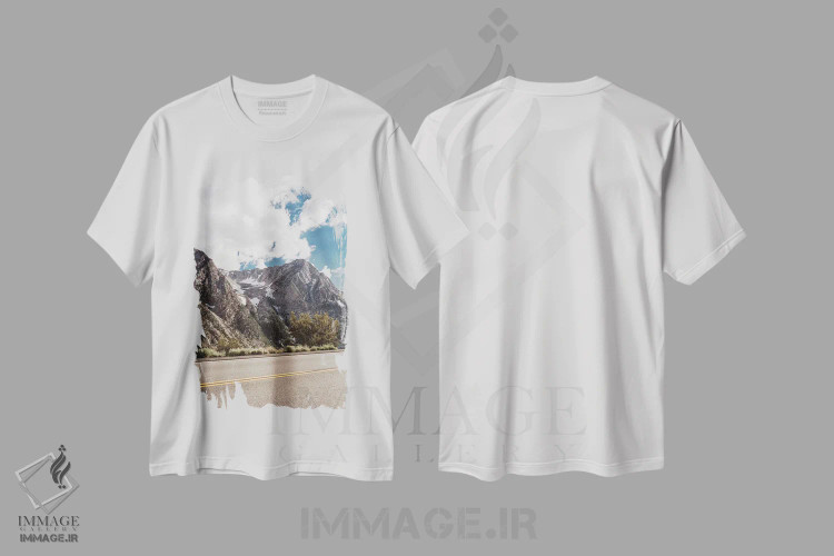 تیشرت سفید طرح دار جاده های یوسیمیتی سوم، مدیوم اثر بثانی یانگ | immage.ir