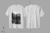تیشرت سفید طرح دار آبشار یوسیمیتی ششم، عکاسی سیاه و سفید اثر بثانی یانگ | فروشگاه ایماژ