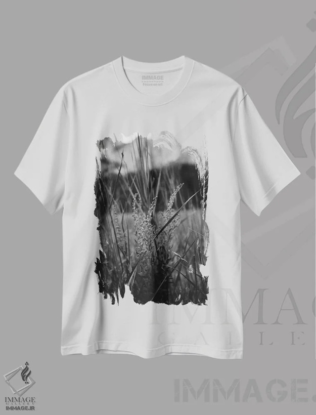 تیشرت سفید طرح دار دره یوسیمیتی سوم، عکاسی سیاه و سفید اثر بثانی یانگ | فروشگاه ایماژ