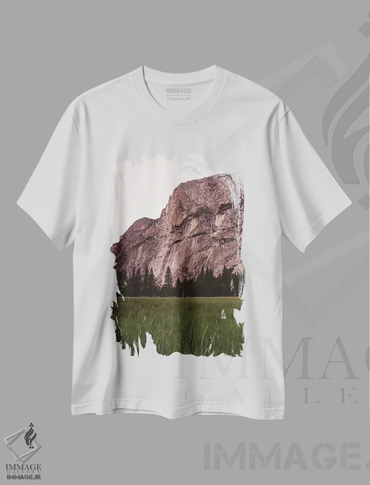 تیشرت سفید طرح دار دره یوسیمیتی، مدیوم اثر بثانی یانگ | فروشگاه ایماژ