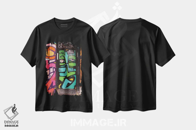 تیشرت مشکی طرح دار شیکاگو، مدیوم اثر بثانی یانگ | فروشگاه ایماژ