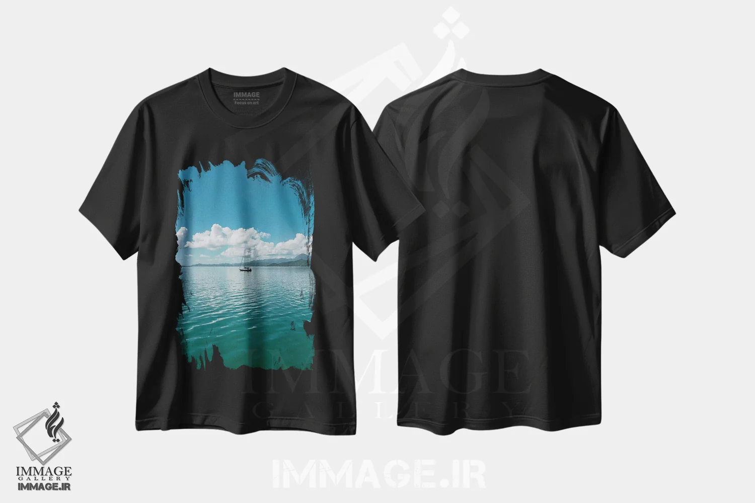 تیشرت مشکی طرح دار قایق هاوایی، مدیوم اثر بثانی یانگ | immage.ir