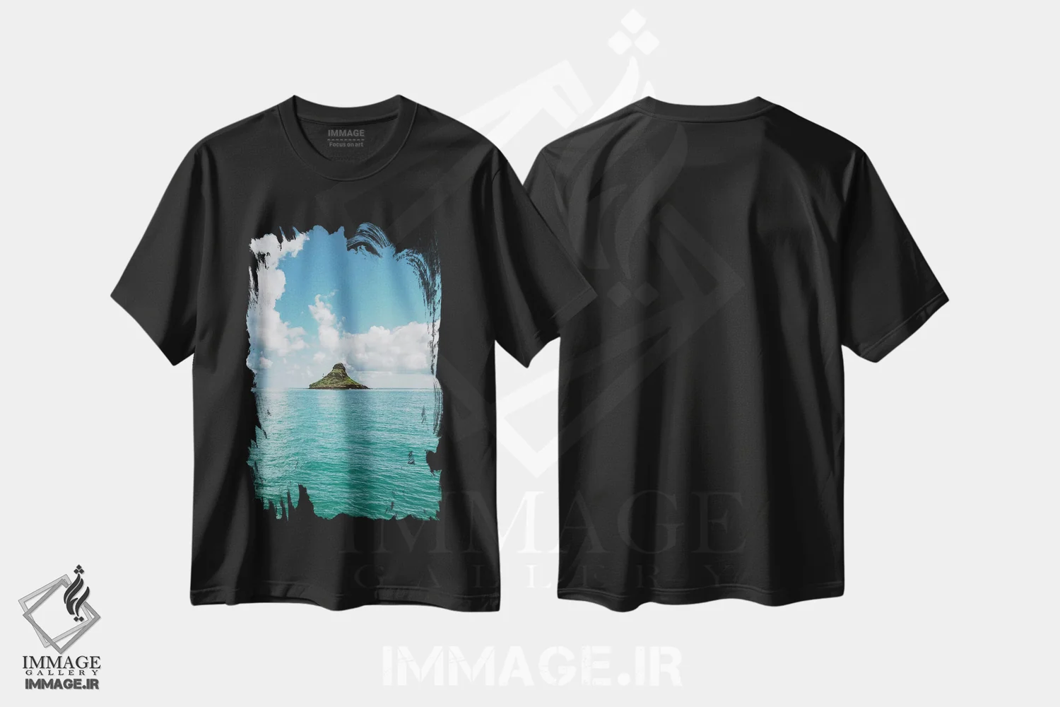 تیشرت مشکی طرح دار موکولیئی، مدیوم اثر بثانی یانگ | فروشگاه ایماژ