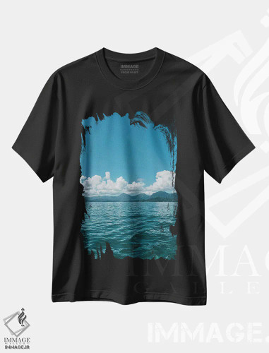 تیشرت مشکی طرح دار اوآهو هاوایی ۱۱، مدیوم اثر بثانی یانگ | فروشگاه ایماژ