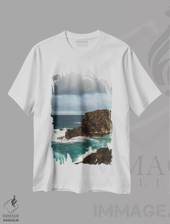 تیشرت سفید طرح دار اوآهو هاوایی، مدیوم اثر بثانی یانگ | فروشگاه ایماژ