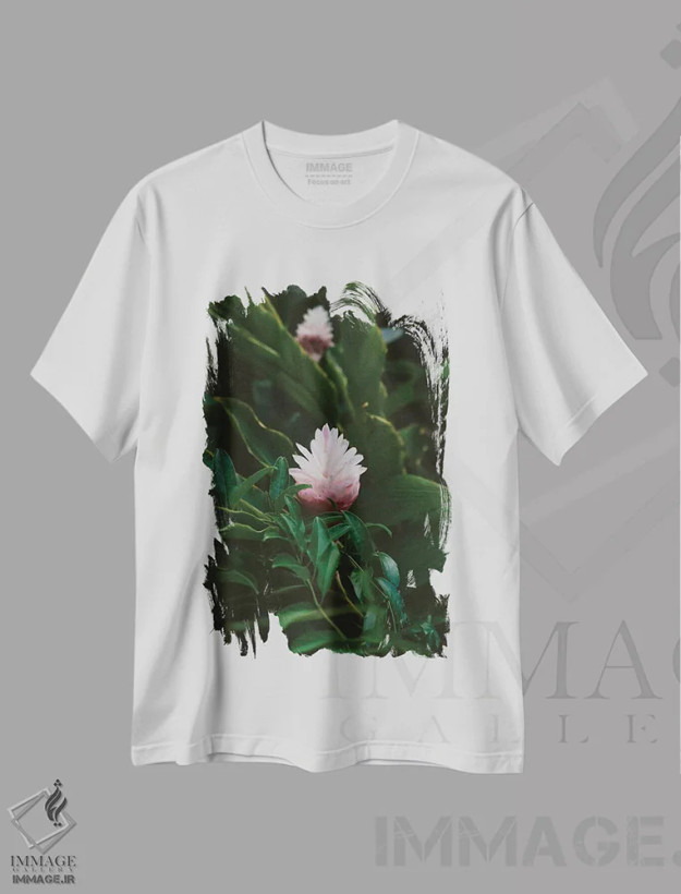 تیشرت سفید طرح دار هاوایی گرمسیری ۹، مدیوم اثر بثانی یانگ | immage.ir