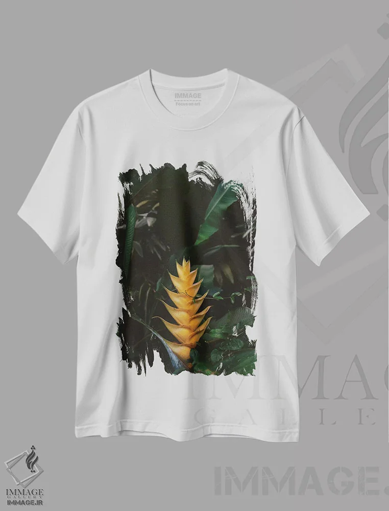 تیشرت سفید طرح دار هاوایی گرمسیری ۸، مدیوم اثر بثانی یانگ | immage.ir