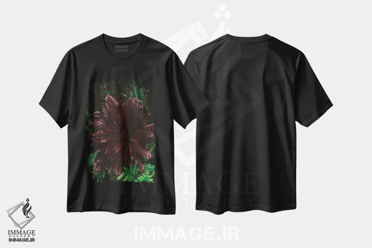 تیشرت مشکی طرح دار هاوایی گرمسیری ۶، مدیوم اثر بثانی یانگ | immage.ir