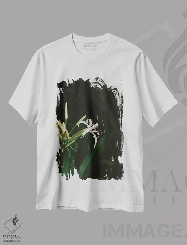 تیشرت سفید طرح دار هاوایی گرمسیری ۱۰، مدیوم اثر بثانی یانگ | فروشگاه ایماژ