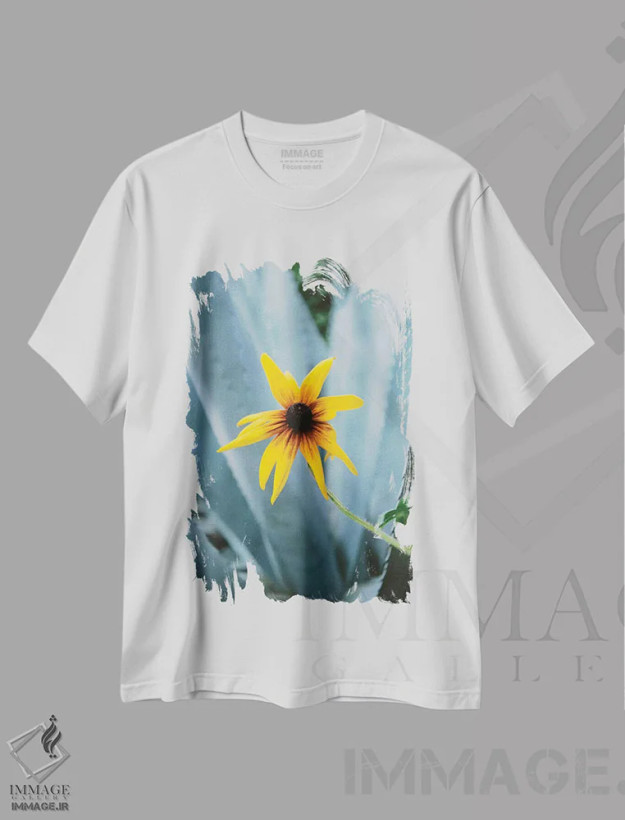 تیشرت سفید طرح دار گل آستین ۲، مدیوم اثر بثانی یانگ | فروشگاه ایماژ