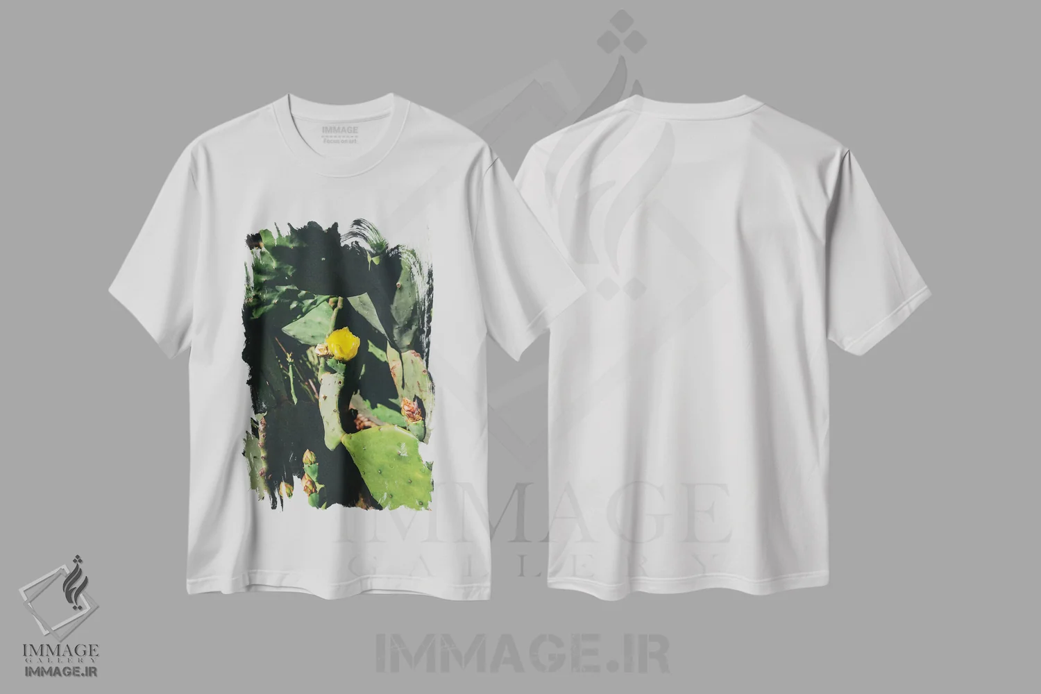 تیشرت سفید طرح دار شکوفه مرکزی، مدیوم اثر بثانی یانگ | فروشگاه ایماژ