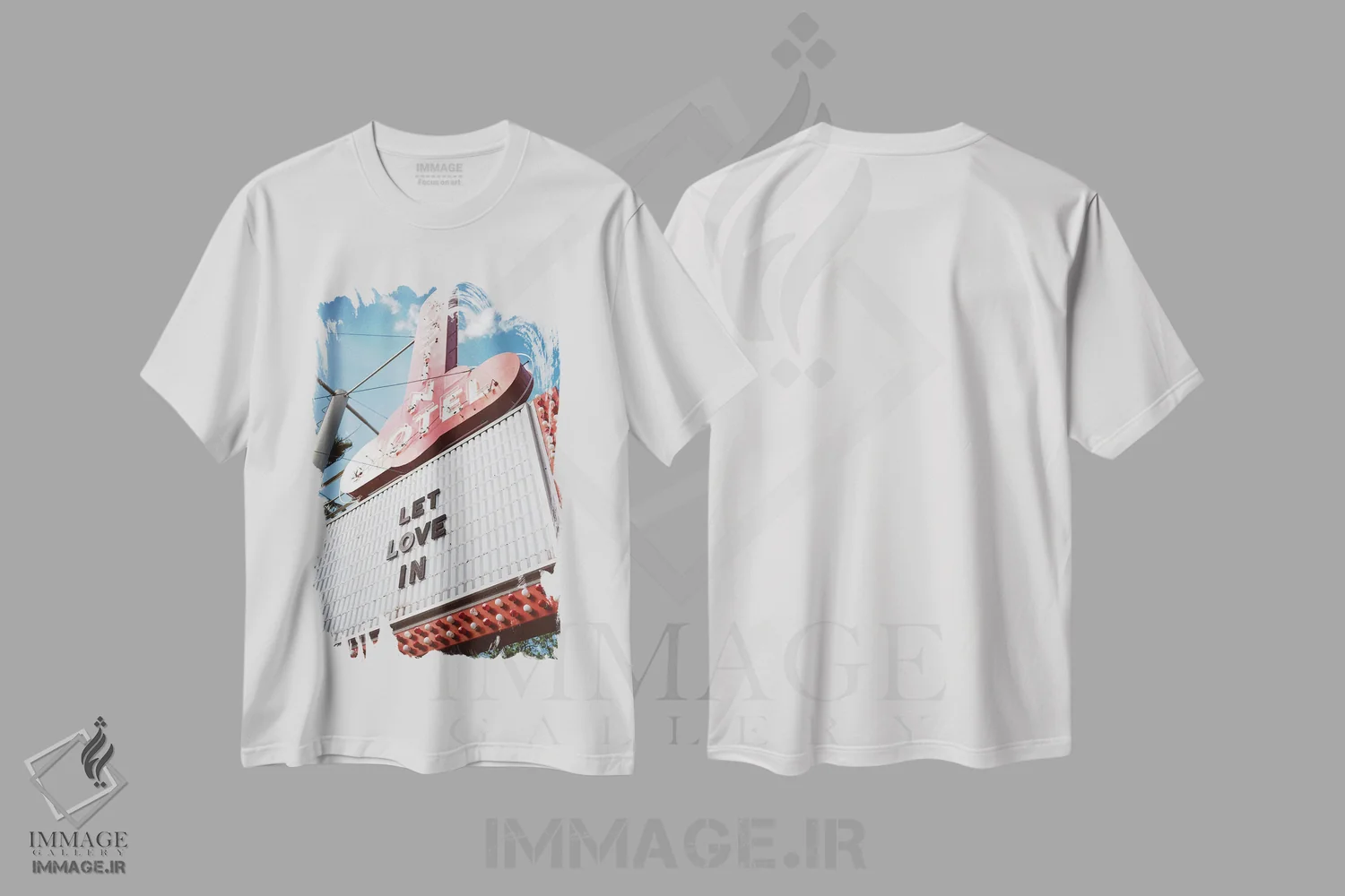 تیشرت سفید طرح دار عشق را راه بده ۲، مدیوم اثر بثانی یانگ | فروشگاه ایماژ