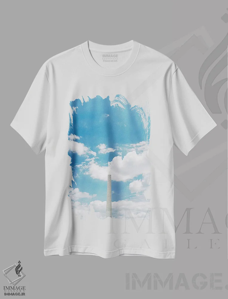 تیشرت سفید طرح دار بنای یادبود واشنگتن، مدیوم اثر بثانی یانگ | immage.ir