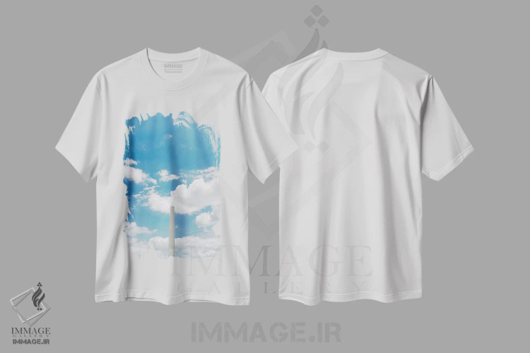 تیشرت سفید طرح دار بنای یادبود واشنگتن، مدیوم اثر بثانی یانگ | immage.ir