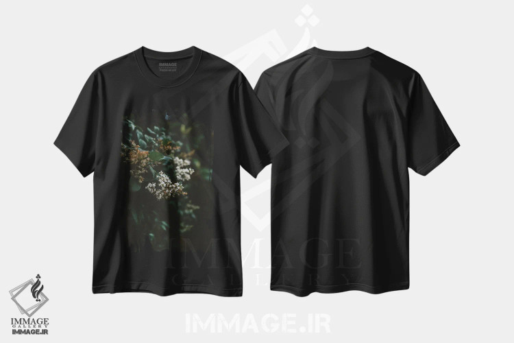 تیشرت مشکی طرح دار شکوفه های واشنگتن، مدیوم اثر بثانی یانگ | immage.ir