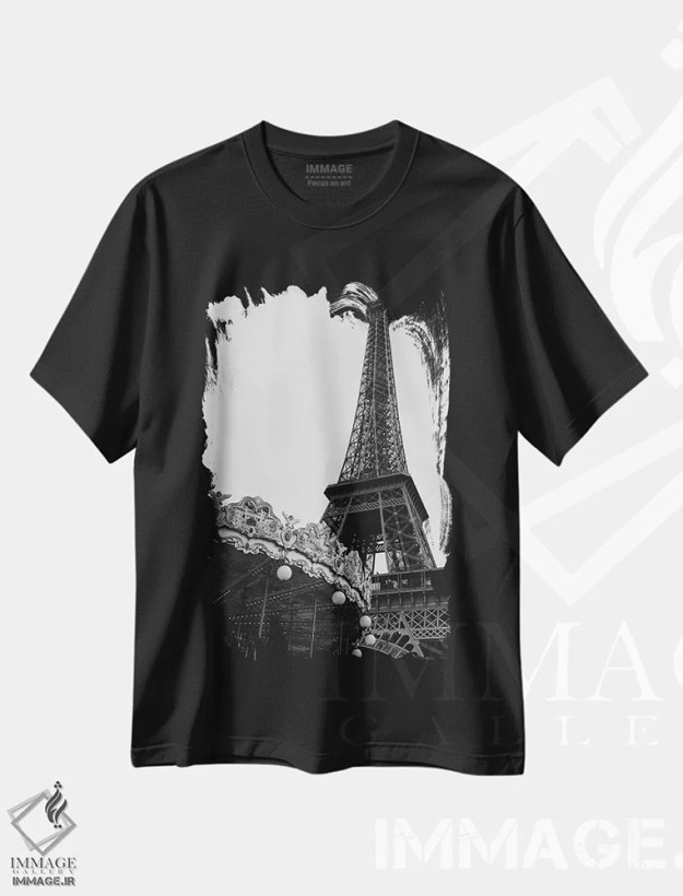 تیشرت مشکی طرح دار چرخ و فلک برج ایفل ۳، مدیوم اثر بثانی یانگ | فروشگاه ایماژ