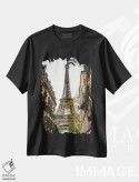 تیشرت مشکی طرح دار برج ایفل ۴، مدیوم اثر بثانی یانگ | immage.ir