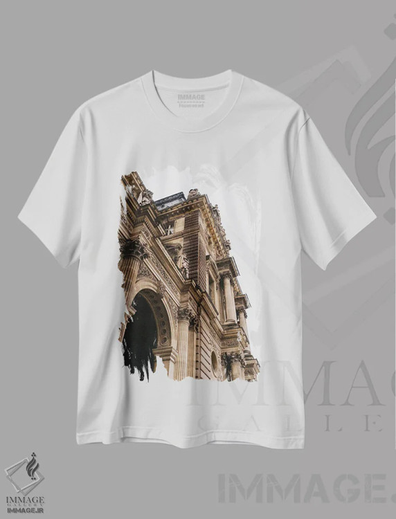 تیشرت سفید طرح دار لوور، مدیوم اثر بثانی یانگ | فروشگاه ایماژ