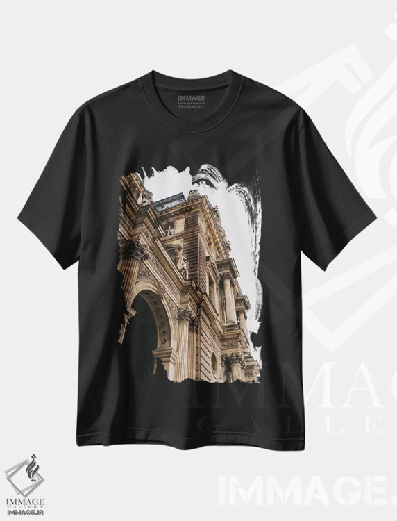 تیشرت مشکی طرح دار لوور، مدیوم اثر بثانی یانگ | immage.ir