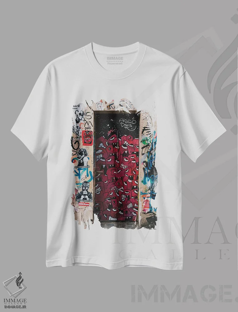 تیشرت سفید طرح دار مونمارتر ۷، هنر خیابانی اثر بثانی یانگ | immage.ir