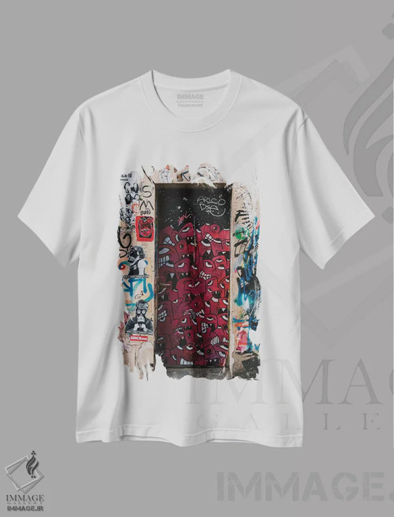 تیشرت سفید طرح دار مونمارتر ۷، هنر خیابانی اثر بثانی یانگ | immage.ir