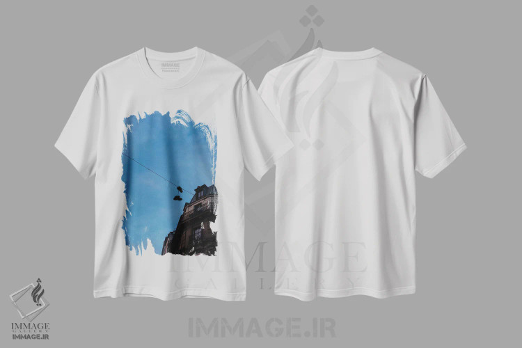 تیشرت سفید طرح دار مونمارتر ۸، مدیوم اثر بثانی یانگ | فروشگاه ایماژ