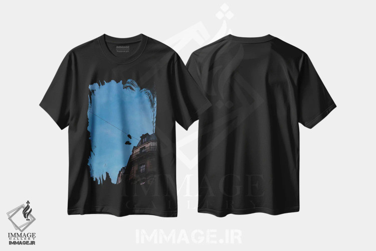 تیشرت مشکی طرح دار مونمارتر ۸، مدیوم اثر بثانی یانگ | immage.ir