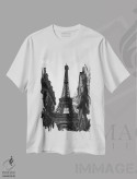 تیشرت سفید طرح دار پاریس سیاه ۸، عکاسی سیاه و سفید اثر بثانی یانگ | فروشگاه ایماژ