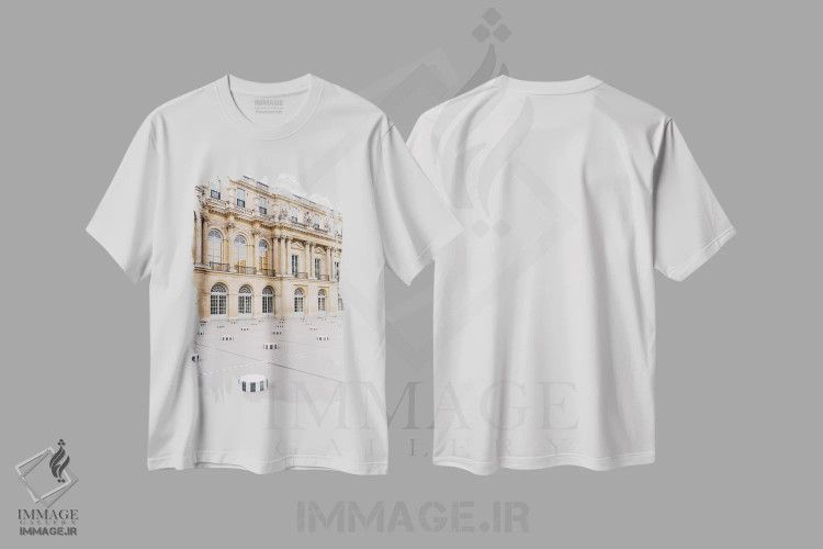 تیشرت سفید طرح دار قصر سلطنتی ۴، مدیوم اثر بثانی یانگ | immage.ir