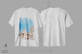 تیشرت سفید طرح دار معماری پاریس ۳، مدیوم اثر بثانی یانگ | فروشگاه ایماژ