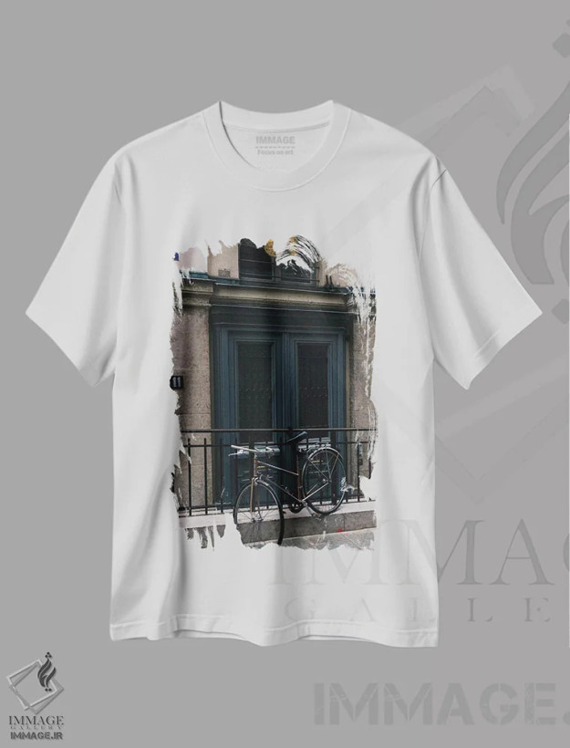 تیشرت سفید طرح دار دوچرخه پاریس ۳، مدیوم اثر بثانی یانگ | فروشگاه ایماژ