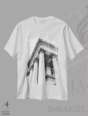 تیشرت سفید طرح دار معماری پاریس ۸، عکاسی سیاه و سفید اثر بثانی یانگ | immage.ir