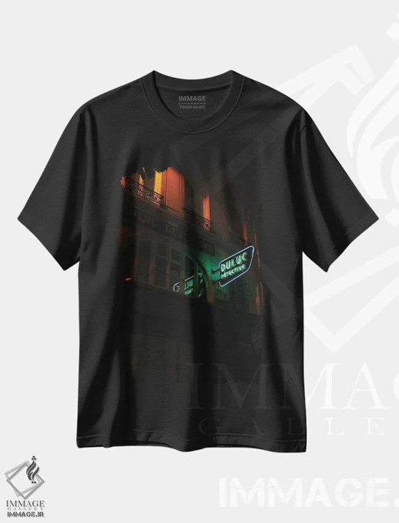 تیشرت مشکی طرح دار کارآگاه پاریس، مدیوم اثر بثانی یانگ | فروشگاه ایماژ