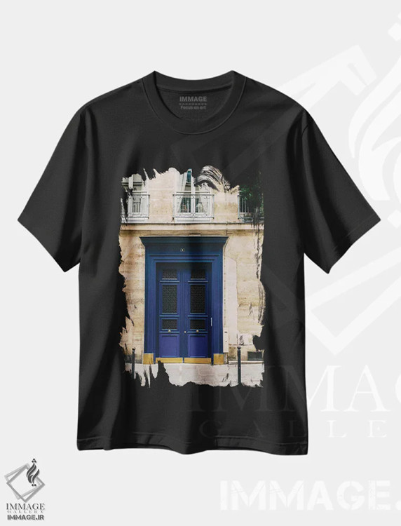 تیشرت مشکی طرح دار درب های پاریس ۳، مدیوم اثر بثانی یانگ | immage.ir