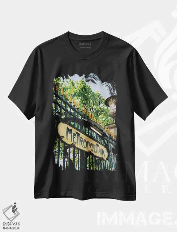 تیشرت مشکی طرح دار متروی پاریس ۷، مدیوم اثر بثانی یانگ | فروشگاه ایماژ