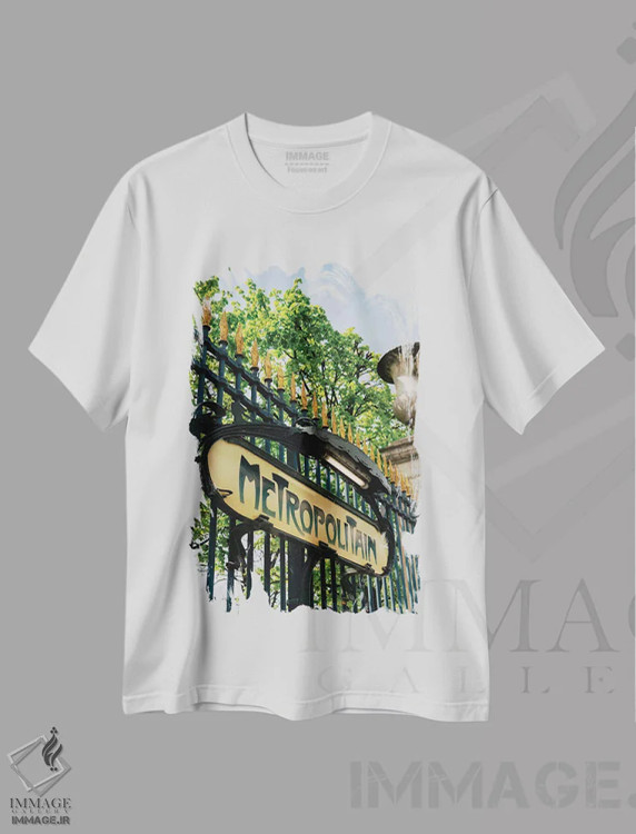 تیشرت سفید طرح دار متروی پاریس ۷، مدیوم اثر بثانی یانگ | immage.ir