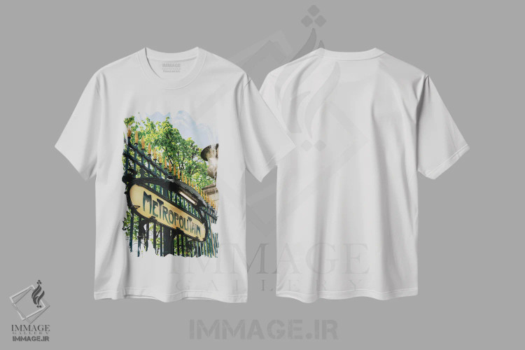 تیشرت سفید طرح دار متروی پاریس ۷، مدیوم اثر بثانی یانگ | immage.ir