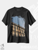تیشرت مشکی طرح دار وقفه سیگاری پاریسی ۲، مدیوم اثر بثانی یانگ | فروشگاه ایماژ
