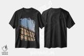 تیشرت مشکی طرح دار وقفه سیگاری پاریسی ۲، مدیوم اثر بثانی یانگ | فروشگاه ایماژ