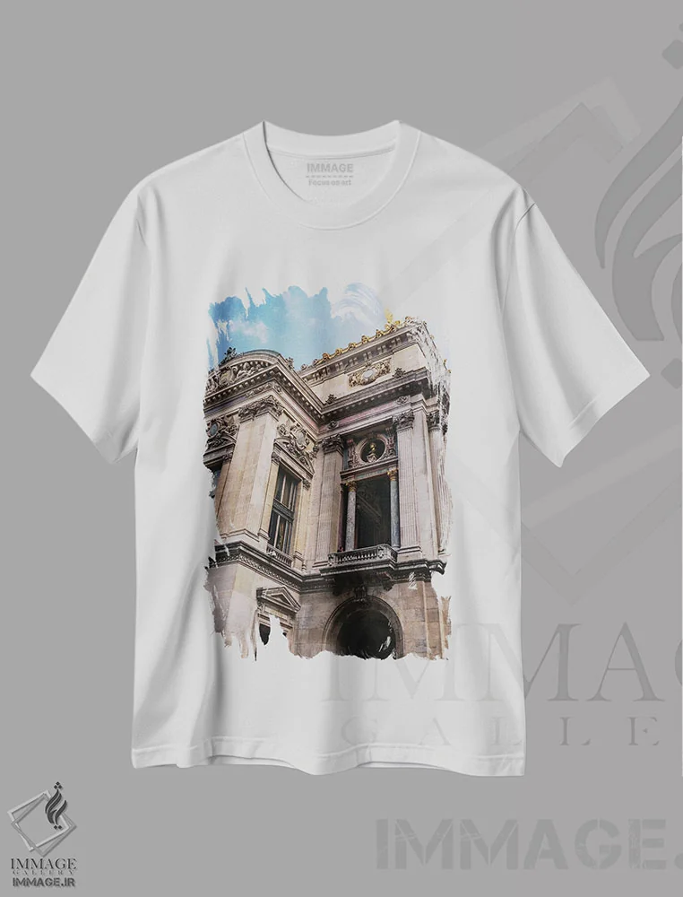 تیشرت سفید طرح دار وقفه سیگاری پاریسی ۳، مدیوم اثر بثانی یانگ | immage.ir
